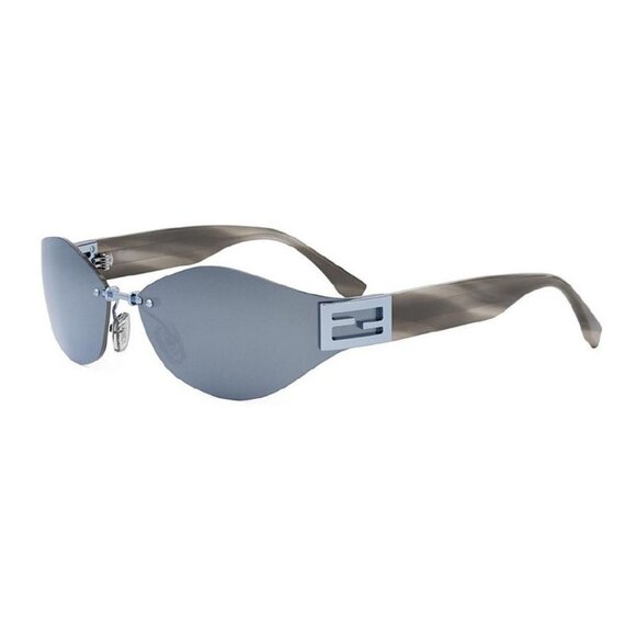 NWT FENDI SUNGLASSES WOMEN OVAL GREY EYEWEAR - Picture 1 of 3